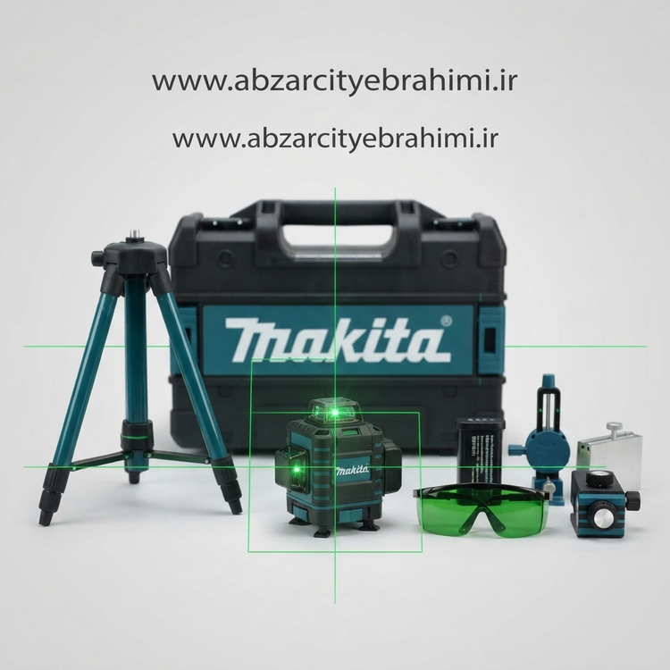 تراز لیزری 4 خط ماکیتا نور سبز و 360 درجه مدل 16Line-4D( با پایه ی بلند)